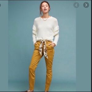 Anthropologie Jefferson slim utility mustard jeans